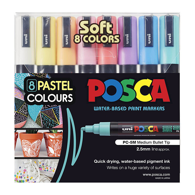 Posca PC-5m Medium Bullet Soft Pack Of 8