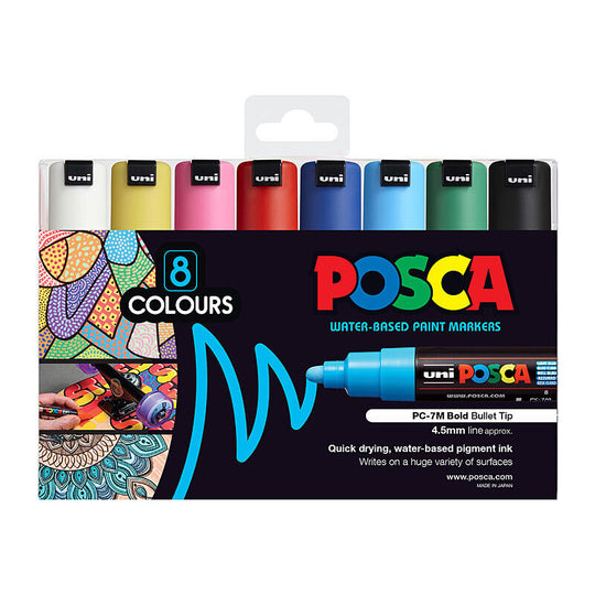 Posca PC-7m Bold Bullet Assorted Pack Of 8