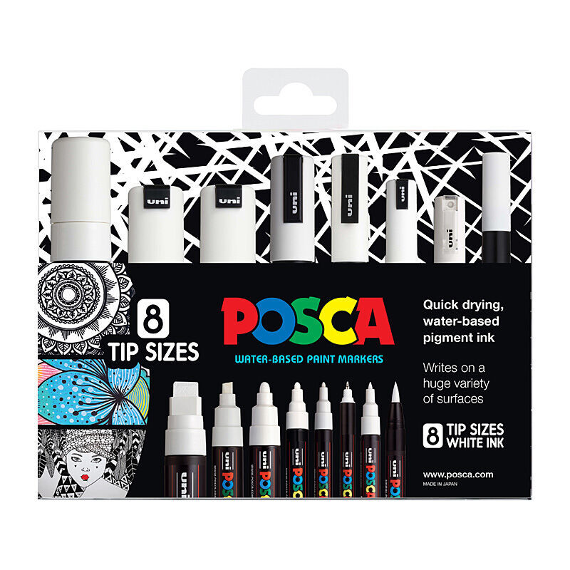 Posca One Ea Tip Size White Pack Of 8