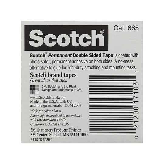 Scotch D-S Tape 665 12mm Box Of 12