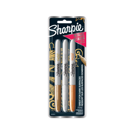 Sharpie Metallic Assorted Pack Of 3 Box Of 6