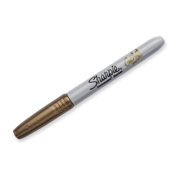 Sharpie Permanent Marker Fine Point Gold Box Of 12