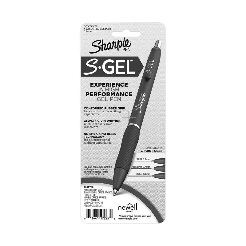 Sharpie Gel 0.7mm Assorted Pack Of 4 Box Of 6