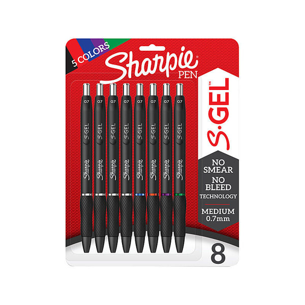 Sharpie Gel 0.7mm Bus Assorted Pack Of 8
