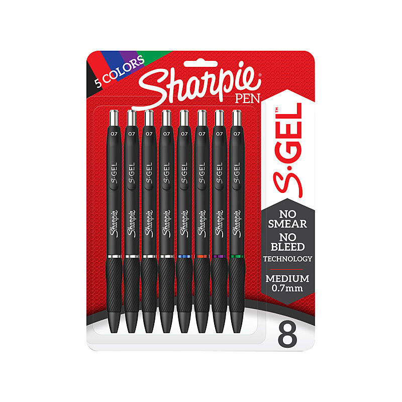 Sharpie Gel 0.7mm Bus Assorted Pack Of 8