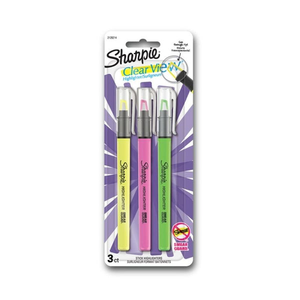 Sharpie Clear View Highlighter Stick Assorted Pack Of 3 Box Of 6