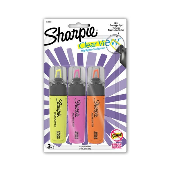 Sharpie Clear View Highlighter Tank Assorted Pack Of 3 Box Of 6