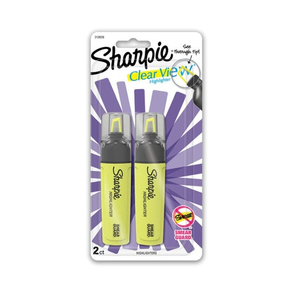 Sharpie Clear View Highlighter Tank Yellow Pack Of 2 Box Of 6