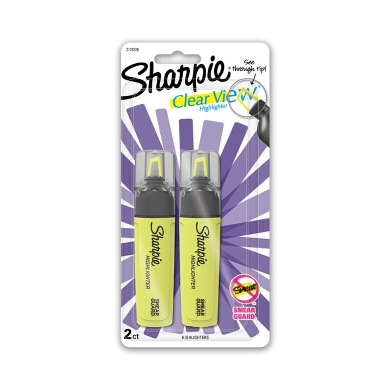 Sharpie Clear View Highlighter Tank Yellow Pack Of 2 Box Of 6
