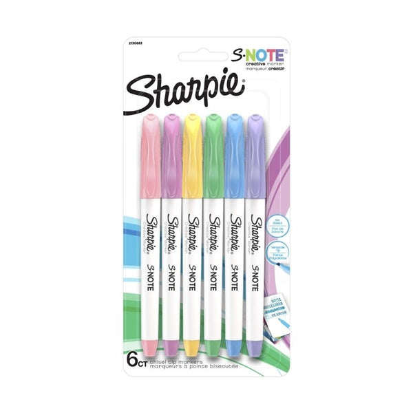 Sharpie S-Note Pastel Pack Of 6 Box Of 6