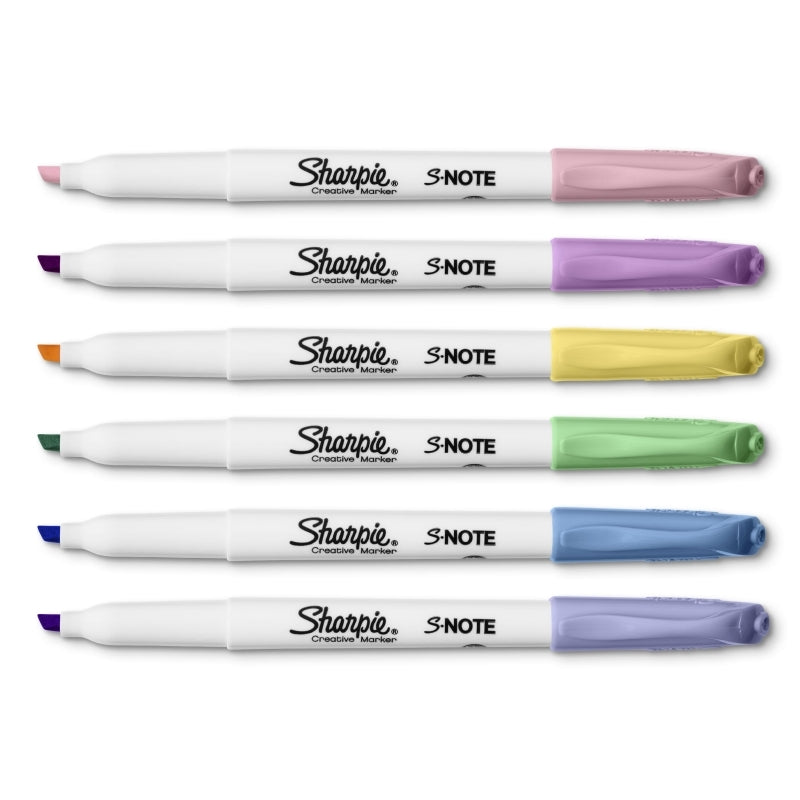 Sharpie S-Note Pastel Pack Of 6 Box Of 6