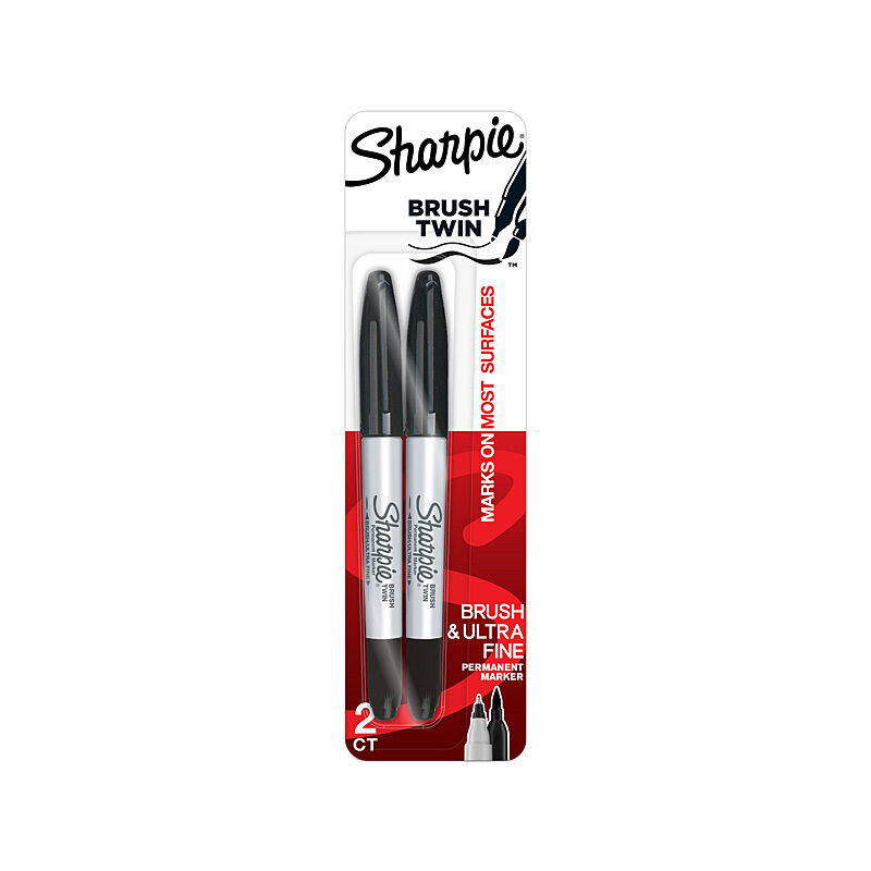Sharpie Permanent Marker Brush Twin Pack Of 2 Box Of 6
