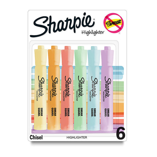 Sharpie Highlighter Tank Pastel Assorted Pack Of 6 Box Of 6