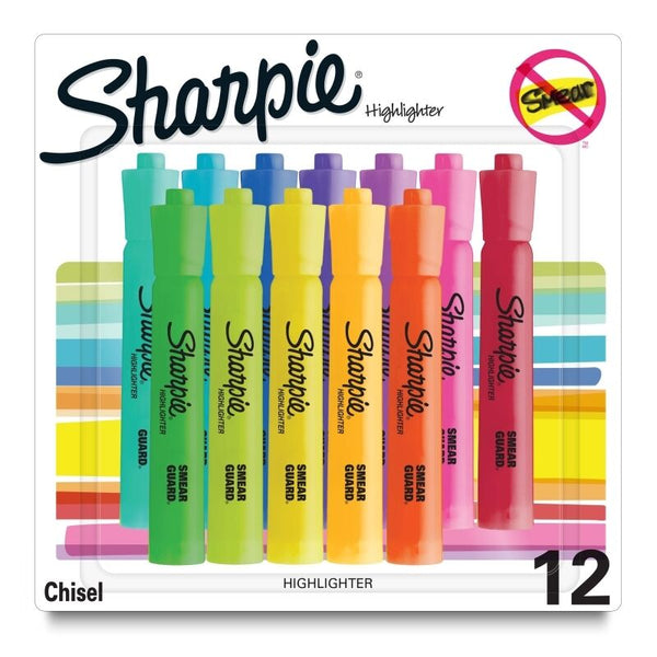 Sharpie Highlighter Tank Assorted Pack Of 12 Box Of 3