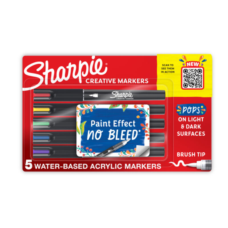 Sharpie Creat Marker Brush Assorted Pack Of 5 Box Of 6