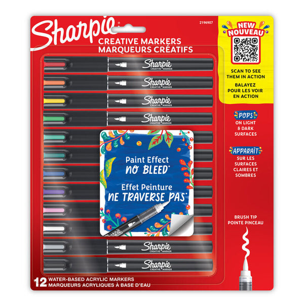 Sharpie Creative Marker Brush Assorted Pack Of 12
