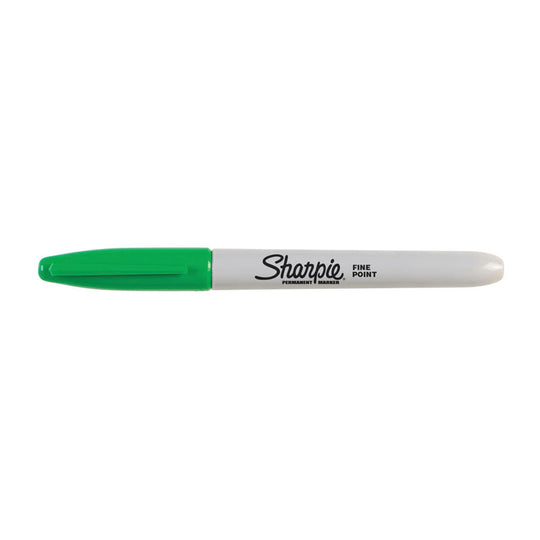 Sharpie Permanent Markr Fine Point Green Box Of 12