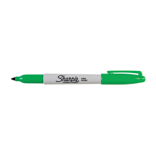 Sharpie Permanent Markr Fine Point Green Box Of 12