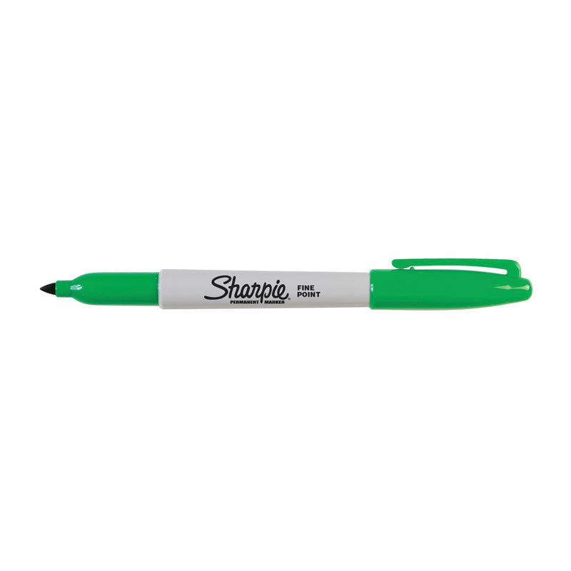 Sharpie Permanent Markr Fine Point Green Box Of 12
