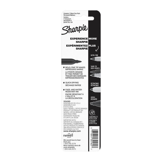 Sharpie Prmmark Fine Point Black Pack Of 2 Box Of 6