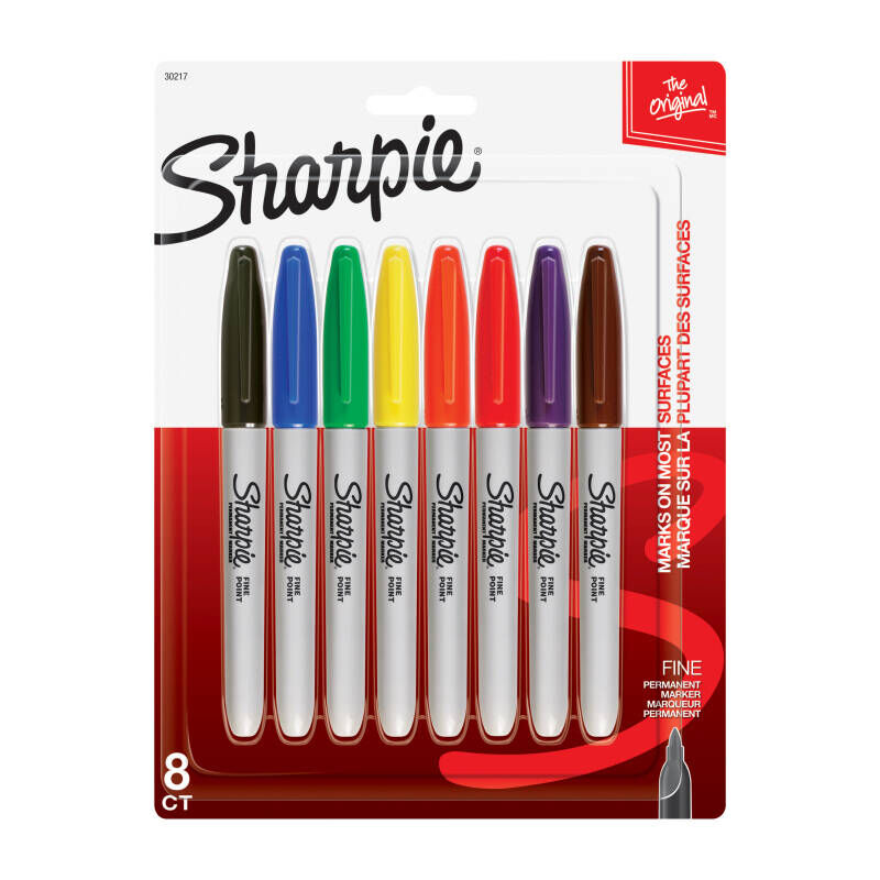 Sharpie Permanent Marker Fine Point Fashn Pack Of 8