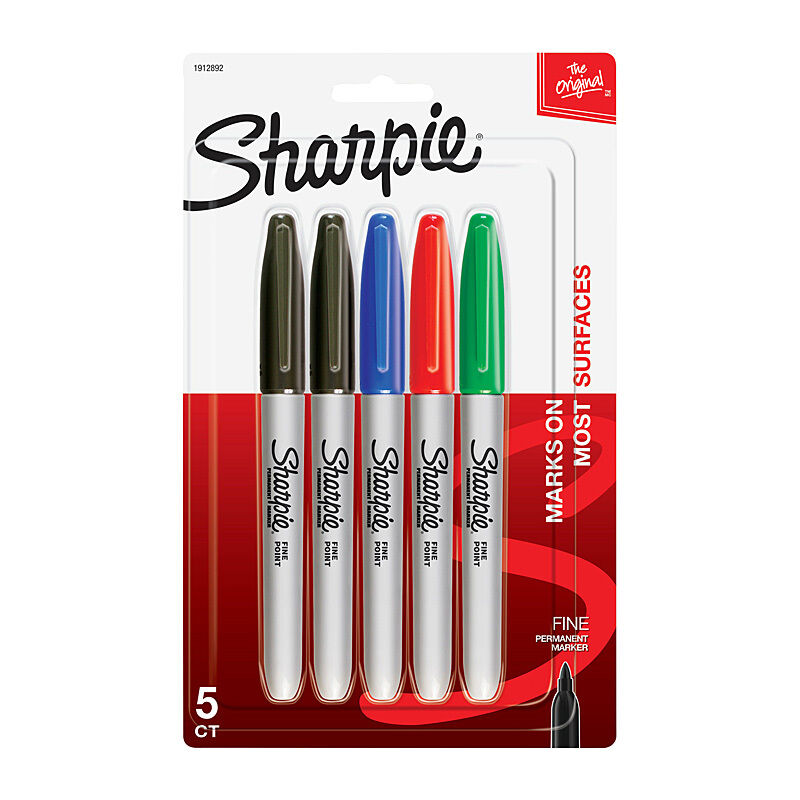 Sharpie Permanent Marker Assorted Pack Of 5 Box Of 6