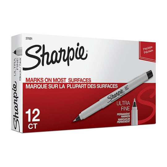 Sharpie Permanent Marker Ufp Black New Packaging Pack Of 12