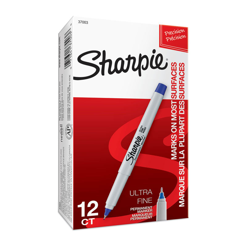 Sharpie Ultra Fine Point Permanent Marker Blue Pack Of 12