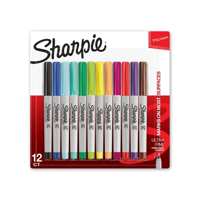 Sharpie Permanent Marker U/fine Assorted Pack Of 12