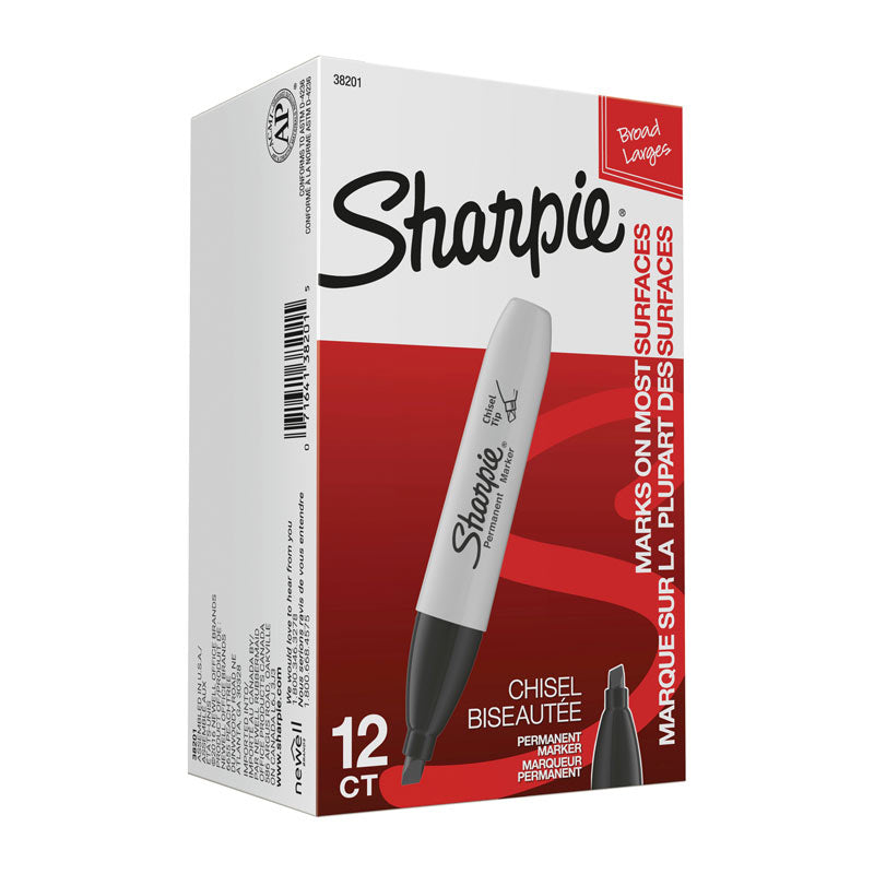 Sharpie Ch Tip Permanent Marker Black Pack Of 12