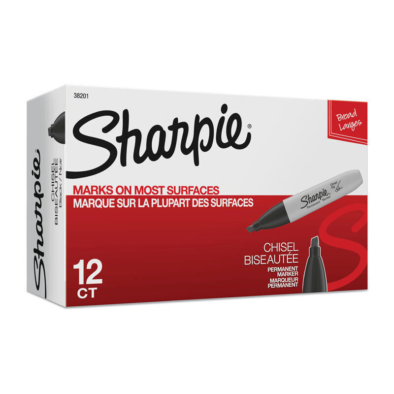 Sharpie Ch Tip Permanent Marker Black Pack Of 12