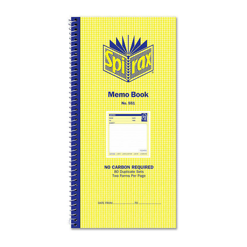 Spirax 551 Memo Book 279X144mm Duplicates Pack Of 10