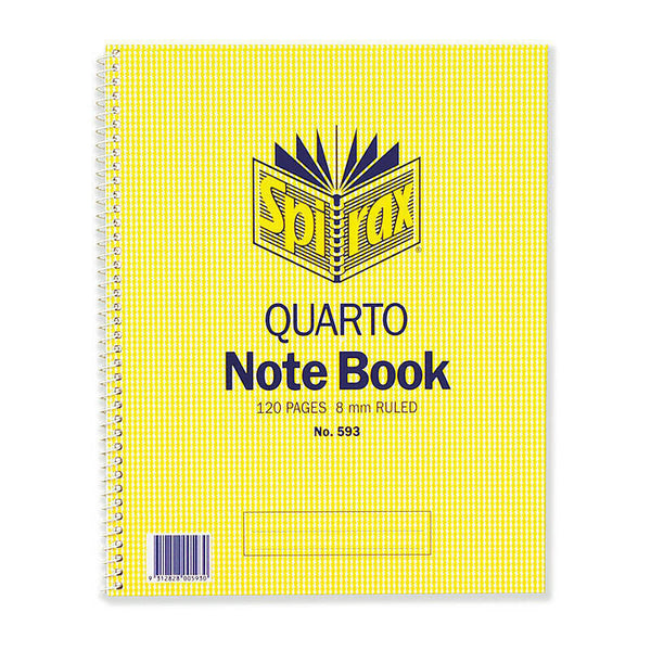 Spirax 593 Notebook Quarto 252X200 120Pg Side Opening Pack Of 10