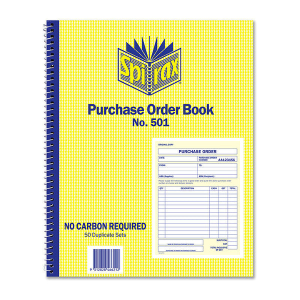 Spirax 501 Purchaseorder Bk Quarto 250X200 Side Opening Pack Of 5