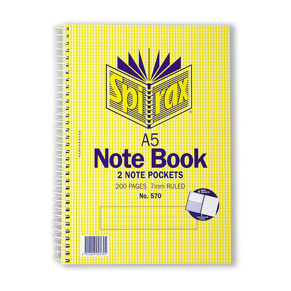 Spirax 570 Notebook A5 200 Page Side Opening Pack Of 5