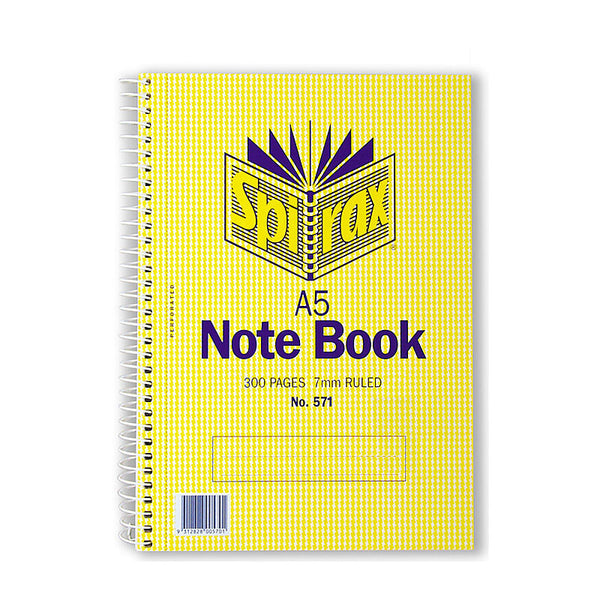 Spirax 571 Notebook A5 300 Page Side Opening Pack Of 5