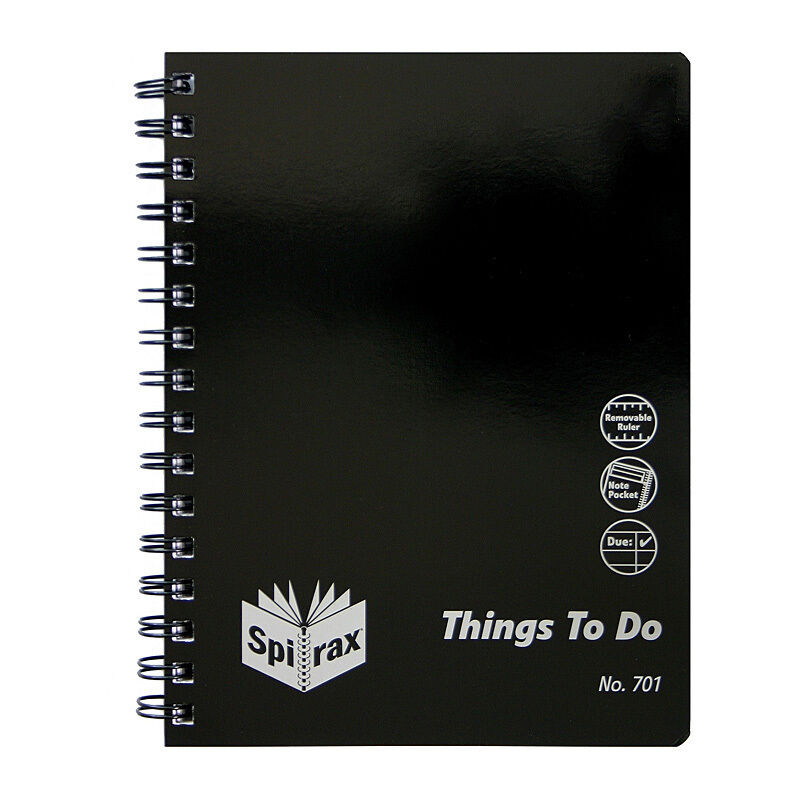 Spirax 701 Organiser Range Things To Do A5 96P Pack Of 5