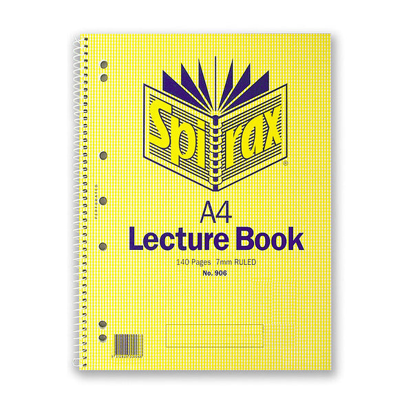 Spirax 906 Lecture Book A4 140 Pages Side Opening Pack Of 10