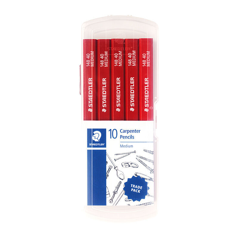 Staedtler Carpenter Pencils Red In A Hard Pack Of 10