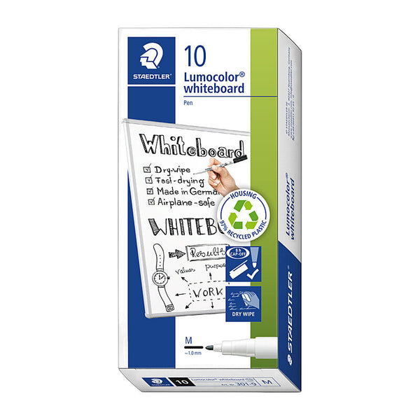 Staedtler Whiteboard Marker Black Box Of 10