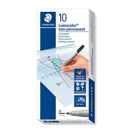 Staedtler Permanent Pen 1.0 Black Box Of 10