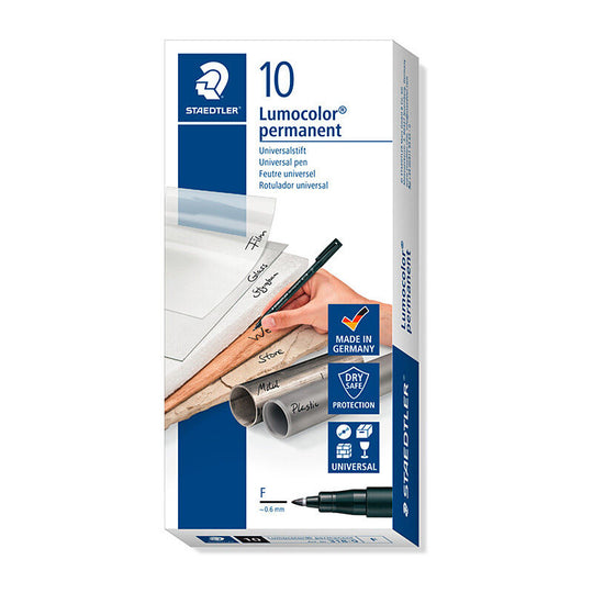 Staedtler Permanent Marker Fine Black Box Of 10