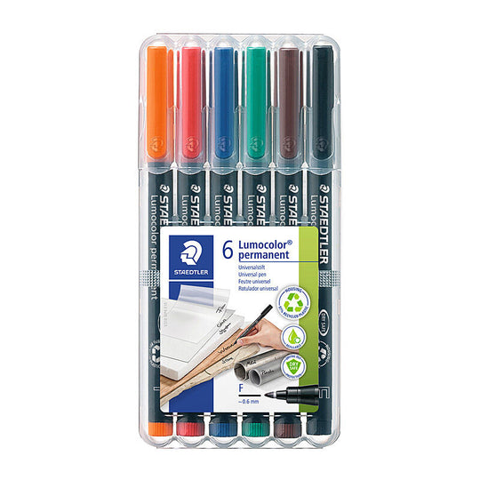 Staedtler Permanent Marker Fine Assorted Wallet of 6