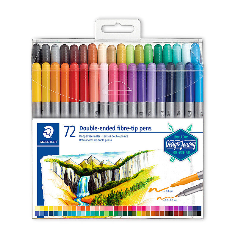 Staedtler Double Fibre Pen Assorted Wallet of 72
