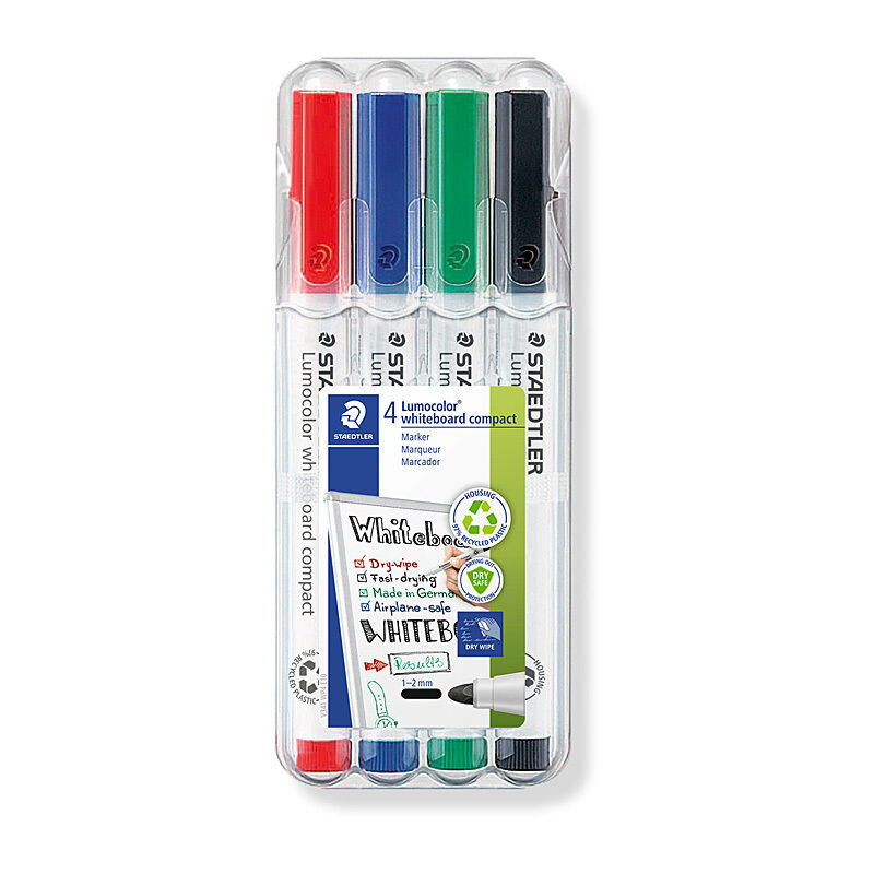 Staedtler Compact Whiteboard Marker Assorted Wallet of 4