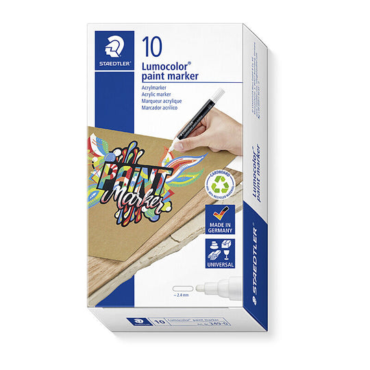 Staedtler Lumo Paint Marker White Box Of 10