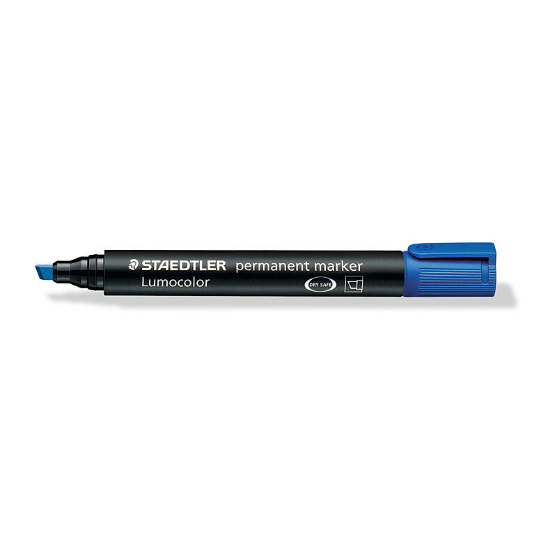 Staedtler Permanent Marker Chisel Blue Box Of 10