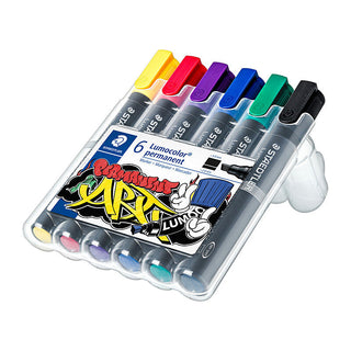 Staedtler Permanent Marker 350 Chisel Assorted Wallet of 6