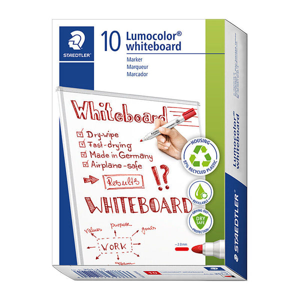 Staedtler Whiteboardmrk 351 Bulldog Red Box Of 10