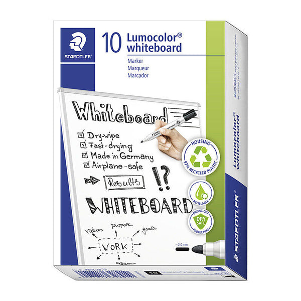 Staedtler Whiteboardmrk 351 Bulldog Black Box Of 10